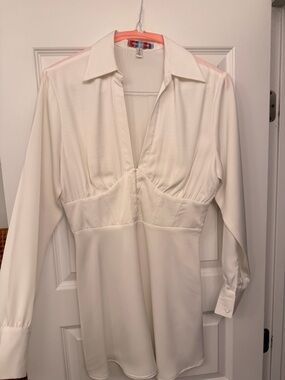 Urban Outfitters Cream V-Neck Dress